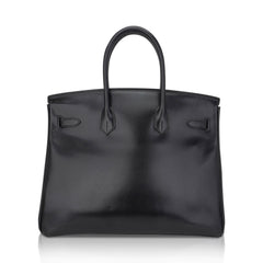Birkin Limited Edition So Black 35 Bag Box Leather with Black Hardware