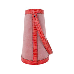 Limited Edition Stromboli Bag Rose Indien Doblis Rose Azalee Lizard with Sterling Silver Lid