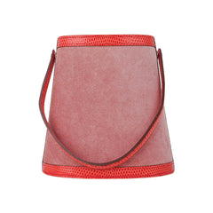 Limited Edition Stromboli Bag Rose Indien Doblis Rose Azalee Lizard with Sterling Silver Lid
