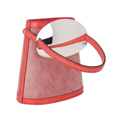 Limited Edition Stromboli Bag Rose Indien Doblis Rose Azalee Lizard with Sterling Silver Lid