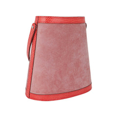 Limited Edition Stromboli Bag Rose Indien Doblis Rose Azalee Lizard with Sterling Silver Lid