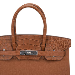 Birkin Touch 30 Bag Gold Matte Alligator / Togo Limited Edition