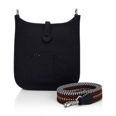 Mini Evelyne TPM Bag Black Clemence Leather Cavale Strap with Palladium Hardware