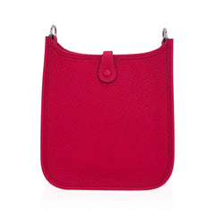 Mini Evelyne III TPM Bag Framboise Clemence Leather with Palladium Hardware