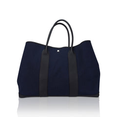Garden Party Voyage 49 Bag Marine Canvas Black Vache Country Leather