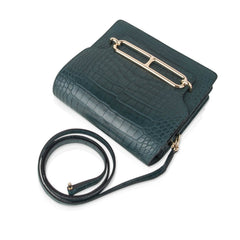 Mini Roulis Bag Vert Cypress Alligator (Convertible Shoulder to Crossbody)