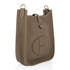 Mini Evelyne TPM Etoupe Clemence Leather Navy Strap Gold Hardware