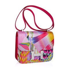 Limited Edition Mini Constance 18 Bag Marble Silk with Palladium Hardware