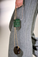 Limited Edition Micro Rond Veau Noir Villandry Bag Paper Clip Chain