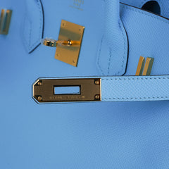 Birkin 30 Bag Blue Celeste Epsom Leather with Gold Hardware