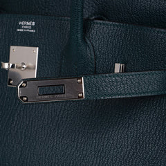Birkin 30 Bag Vert Cypress Chevre de Coromandel with Palladium Hardware