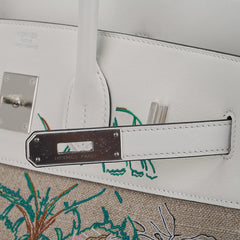 Limited Edition Birkin 35 Bag Faubourg Tropical Embroidered Toile