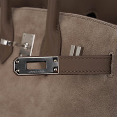 Limited Edition Birkin 25 Grizzly Bag Gris Caillou Etoupe Swift Leather