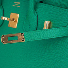 Birkin Sellier 25 Bag Vert Jade Epsom Leather with Gold Hardware