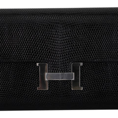 Constance Long To Go Wallet Black Lizard with Palladium Hardware