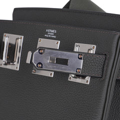 Hac a Dos PM Backpack Vert de Gris Togo Leather with Palladium Hardware