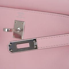 Kelly 25 Bag Rose Sakura Swift Leather with Palladium Hardware