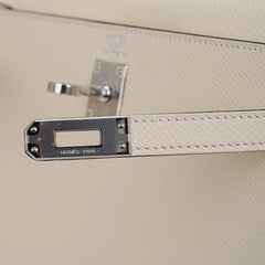 Kelly 25 Sellier Bag Nata Epsom Leather with Palladium Hardware