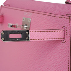 Mini Kelly 20 Sellier Bag in 5P Pink Bubblegum Epsom Leather with Palladium Hardware