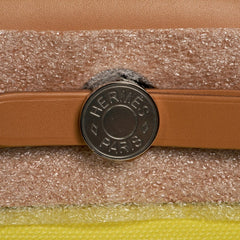 Herbag Zip 31 Bag Lime Berline Toile Vache Hunter Leather with Palladium Hardware