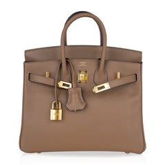 Birkin 25 Beige De Weimar Veau Jonathan Leather Gold Hardware