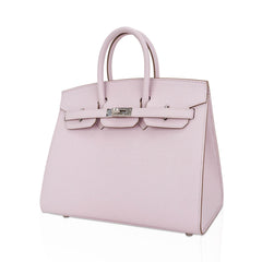 Birkin 25 Bag Sellier Mauve Pale Epsom Leather with Palladium Hardware