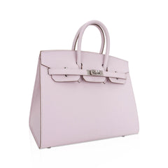 Birkin 25 Bag Sellier Mauve Pale Epsom Leather with Palladium Hardware