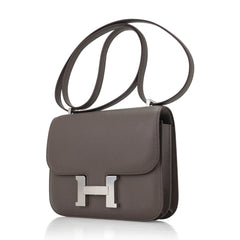 Mini Constance 18 Bag Etain Epsom Leather with Palladium Hardware