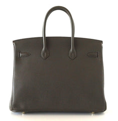Birkin 35 Bag Vert Bronze Gold Hardware Veau Trekking Leather Very Rare