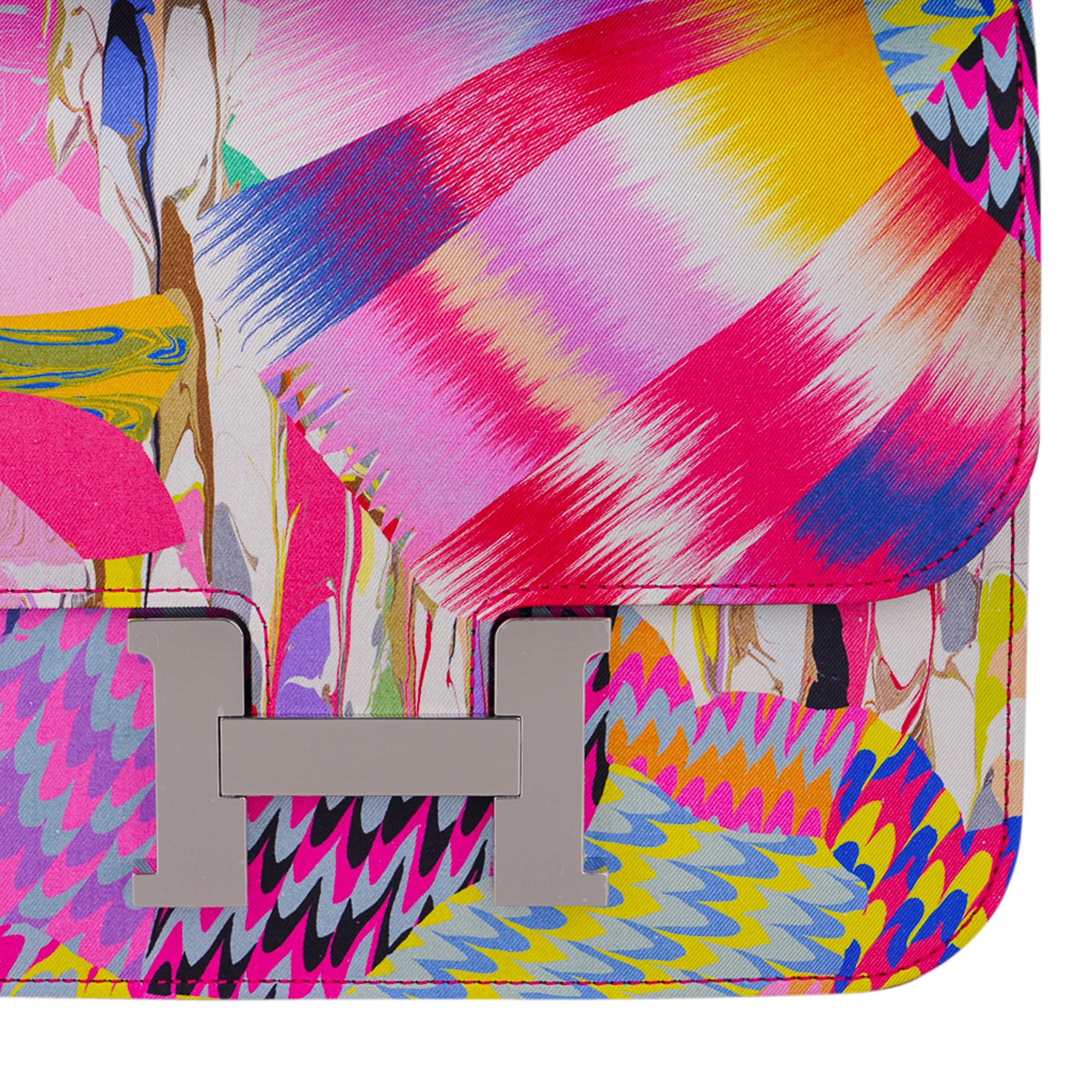 Limited Edition Constance Bag 24 Marble Silk with Palladium Hardware