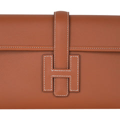 Jige Elan 29 Gold Clutch Bag Evercolor Leather