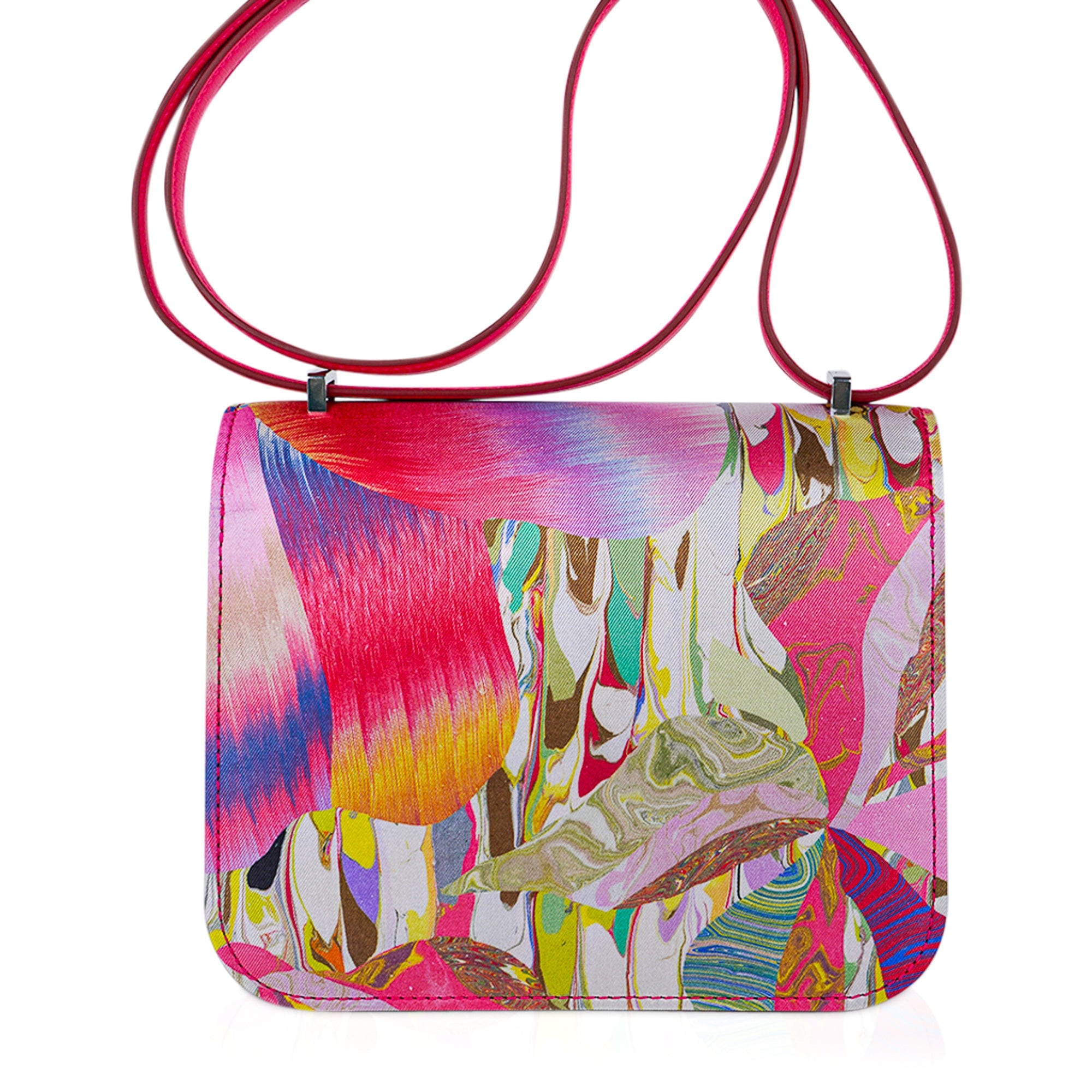 Limited Edition Mini Constance 18 Bag Marble Silk with Palladium Hardware