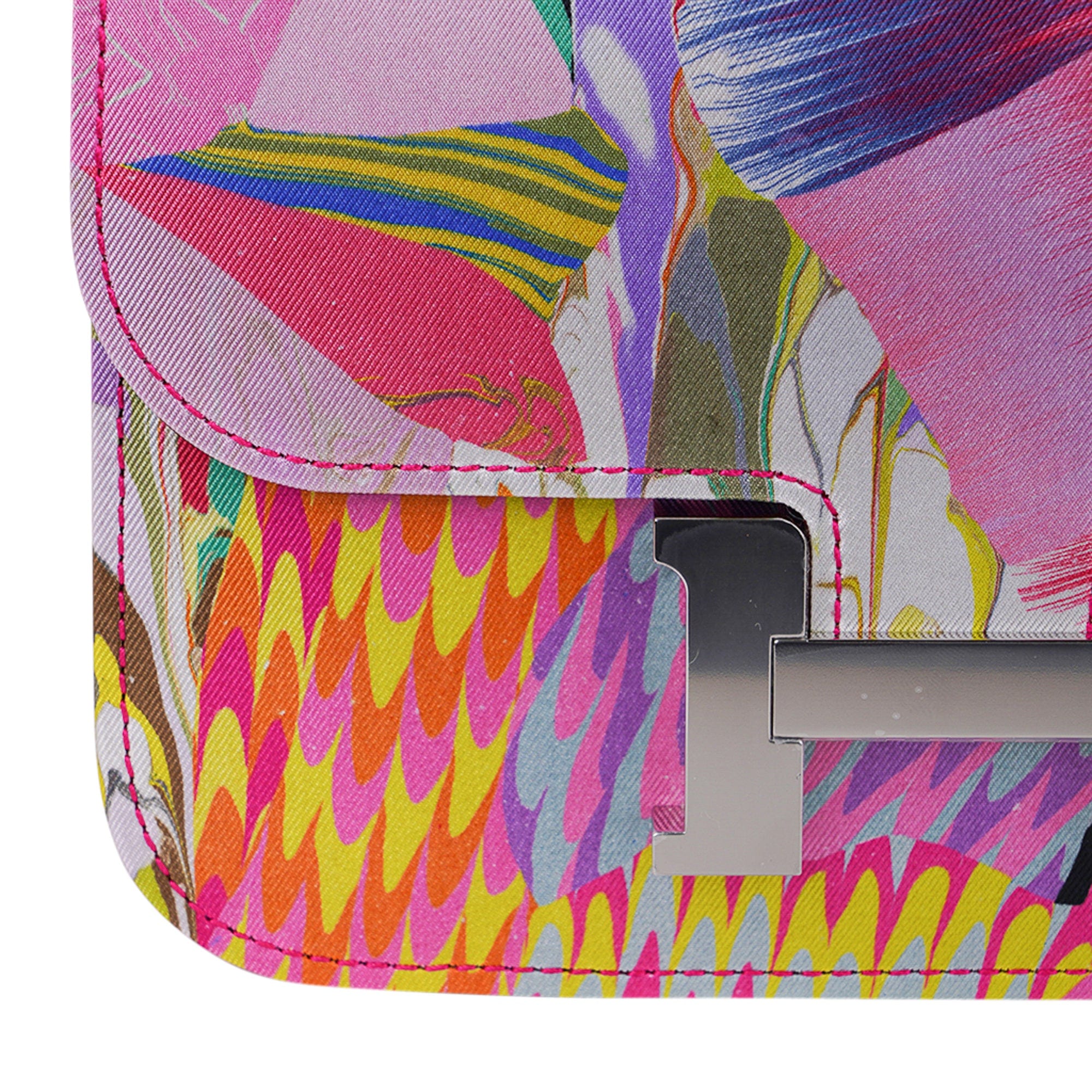 Limited Edition Mini Constance 18 Bag Marble Silk with Palladium Hardware