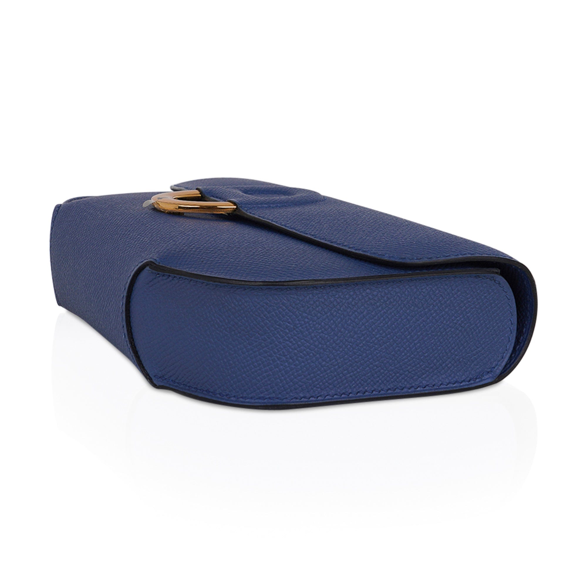 Cherche Midi 22 Blue Agate Gold Hardware Epsom Leather Clutch Limited EditionBag