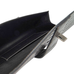 Medor 23 Clutch Bag Graphite Alligator with Palladium Hardware