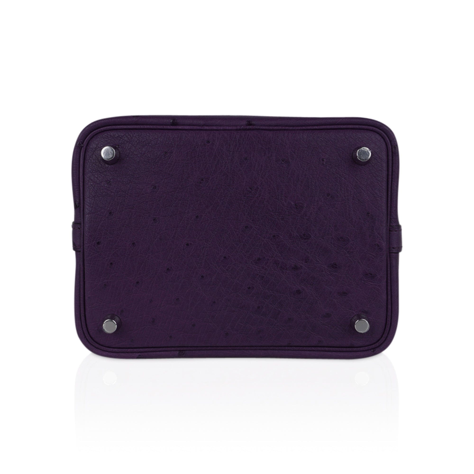 Picotin Lock 18 Bag Violine Ostrich Tote Palladium Hardware