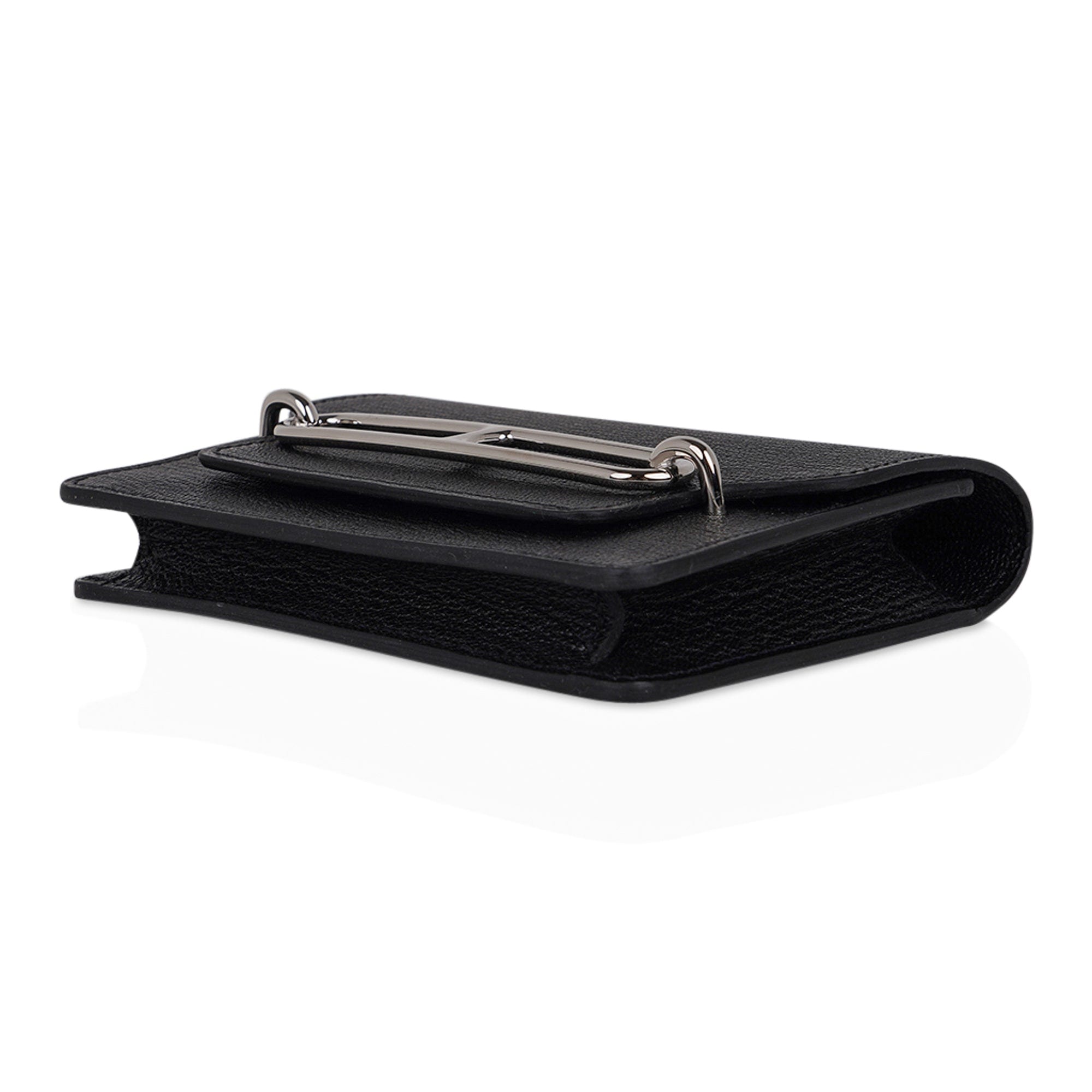 Roulis Slim Wallet Belt Bag Black Palladium Chevre