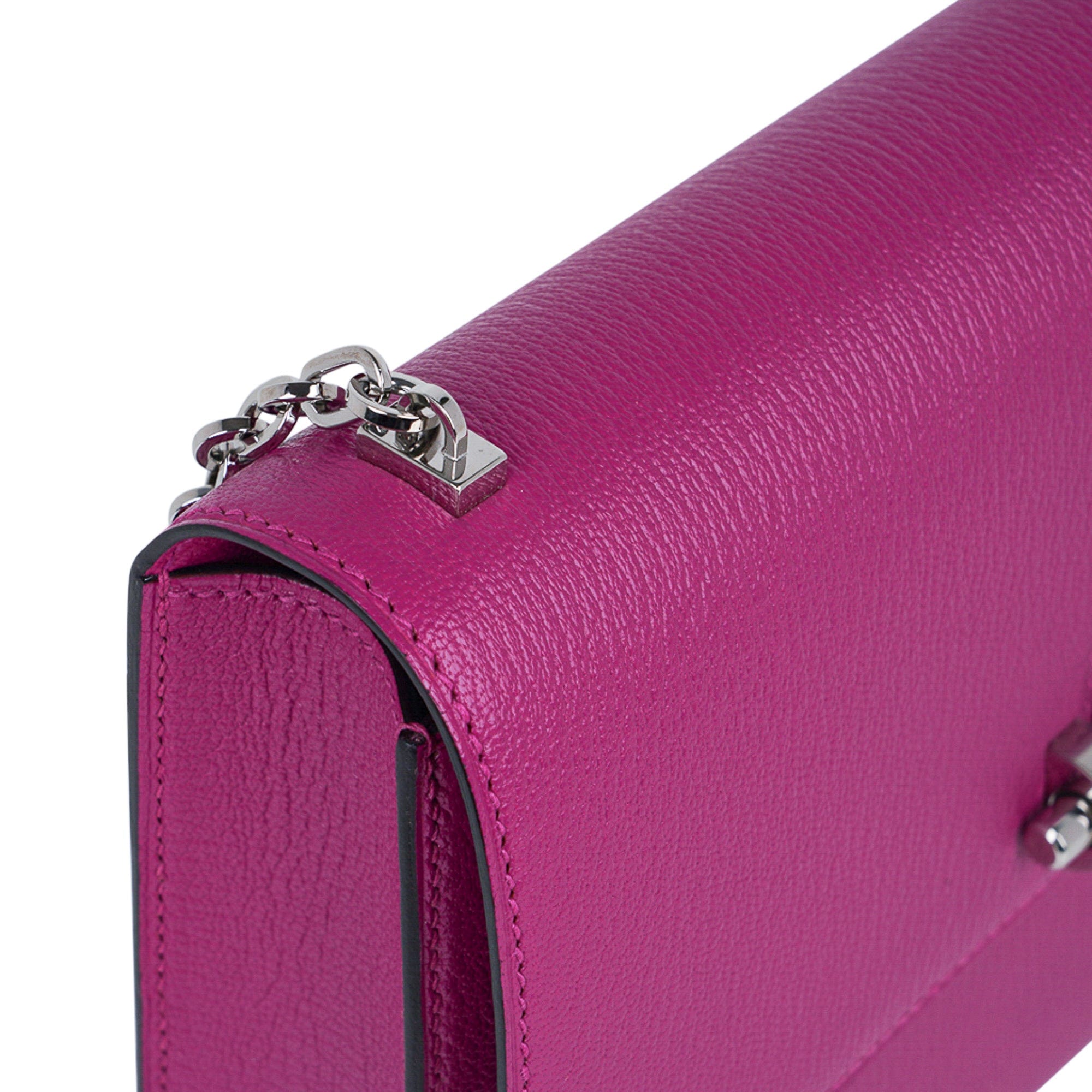 Mini Verrou Chaine Bag Rose Pourpre Chevre Leather
