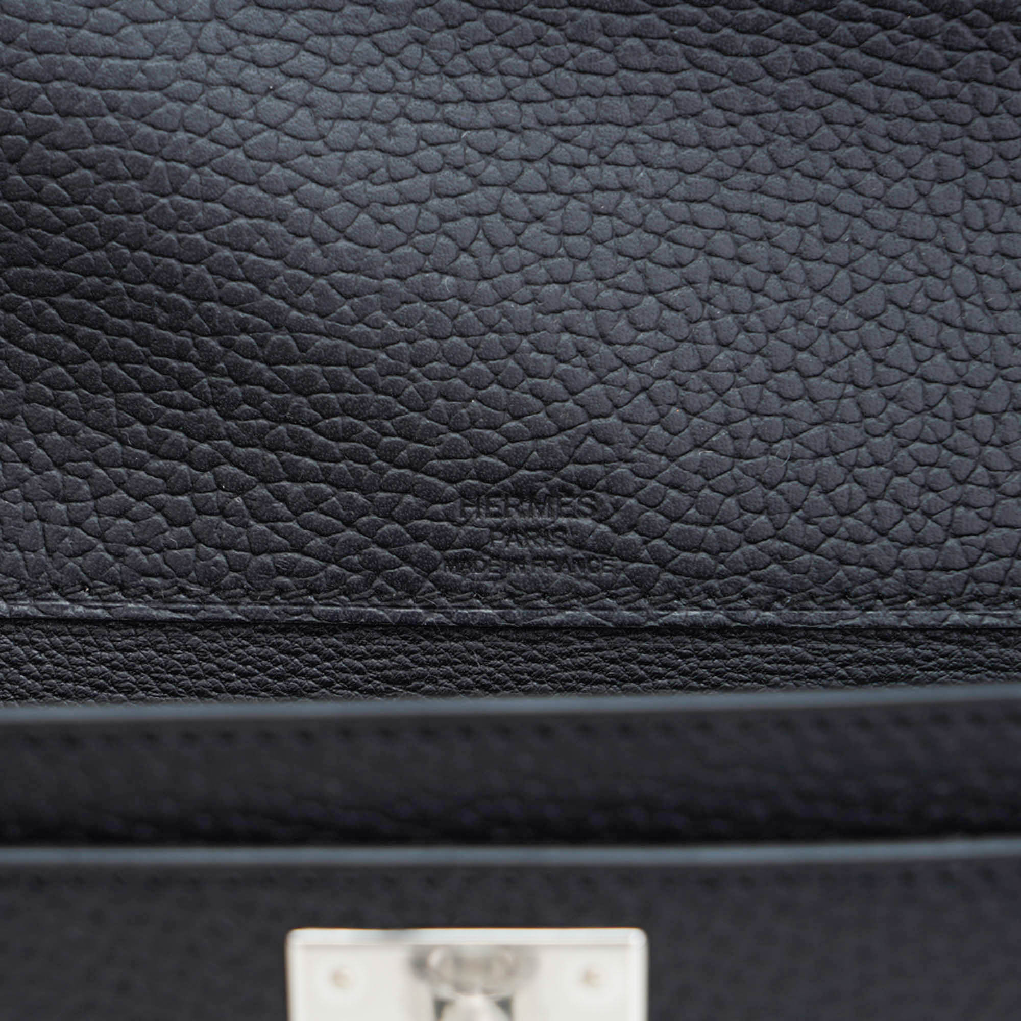 Kelly Depeches 25 Pouch Bag Blue Ocean Togo Leather with Palladium Hardware