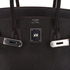Birkin 35 Bag Cocoan Brown Chevre Leather with Palladium Hardware