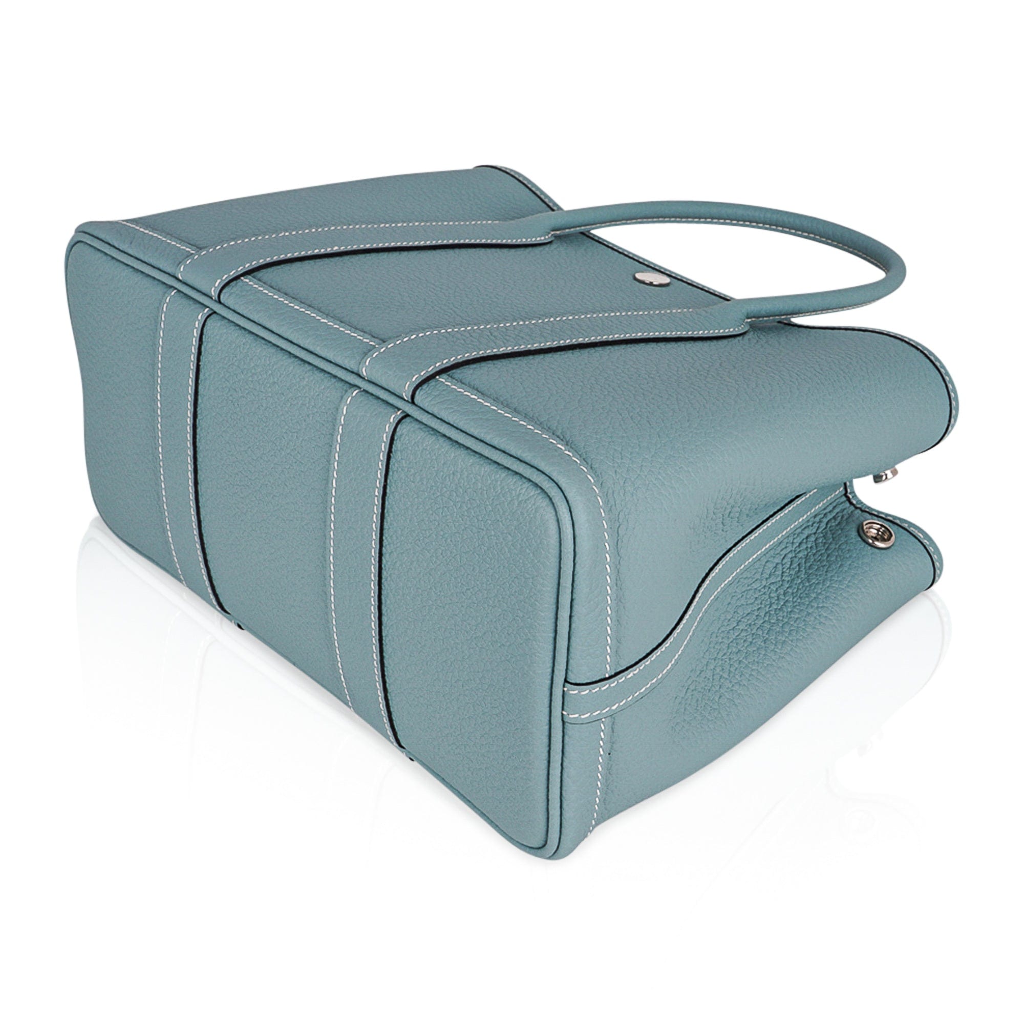 Bag Garden Party 30 Bag Ciel / Vache Country Leather Palladium New w/Box
