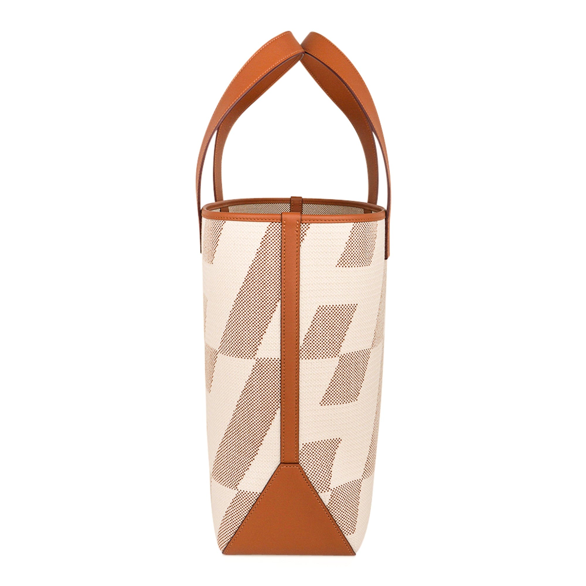 Cabas H En Biais Canvas / Swift Leather Trim 40 Tote Bag