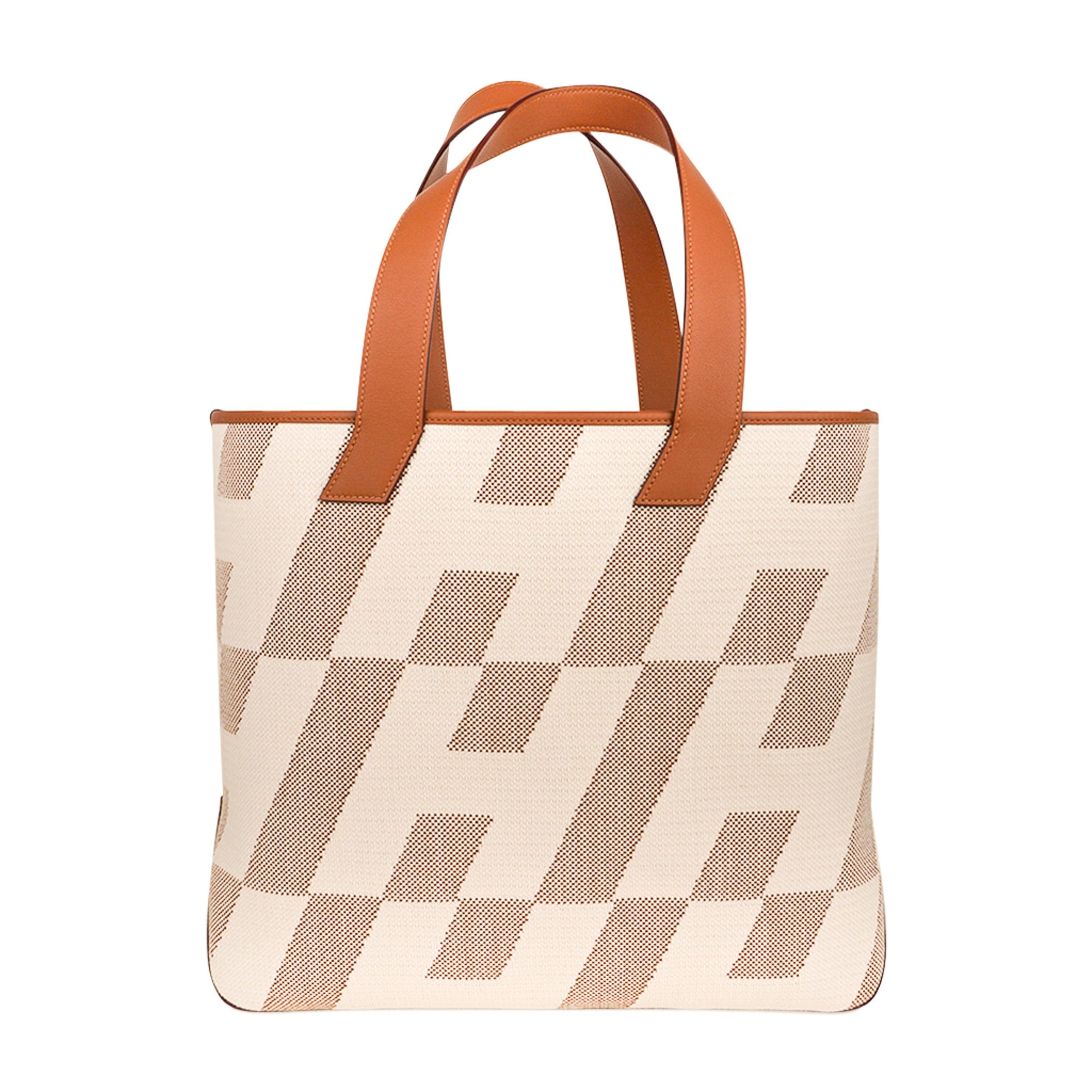 Cabas H En Biais Canvas / Swift Leather Trim 40 Tote Bag
