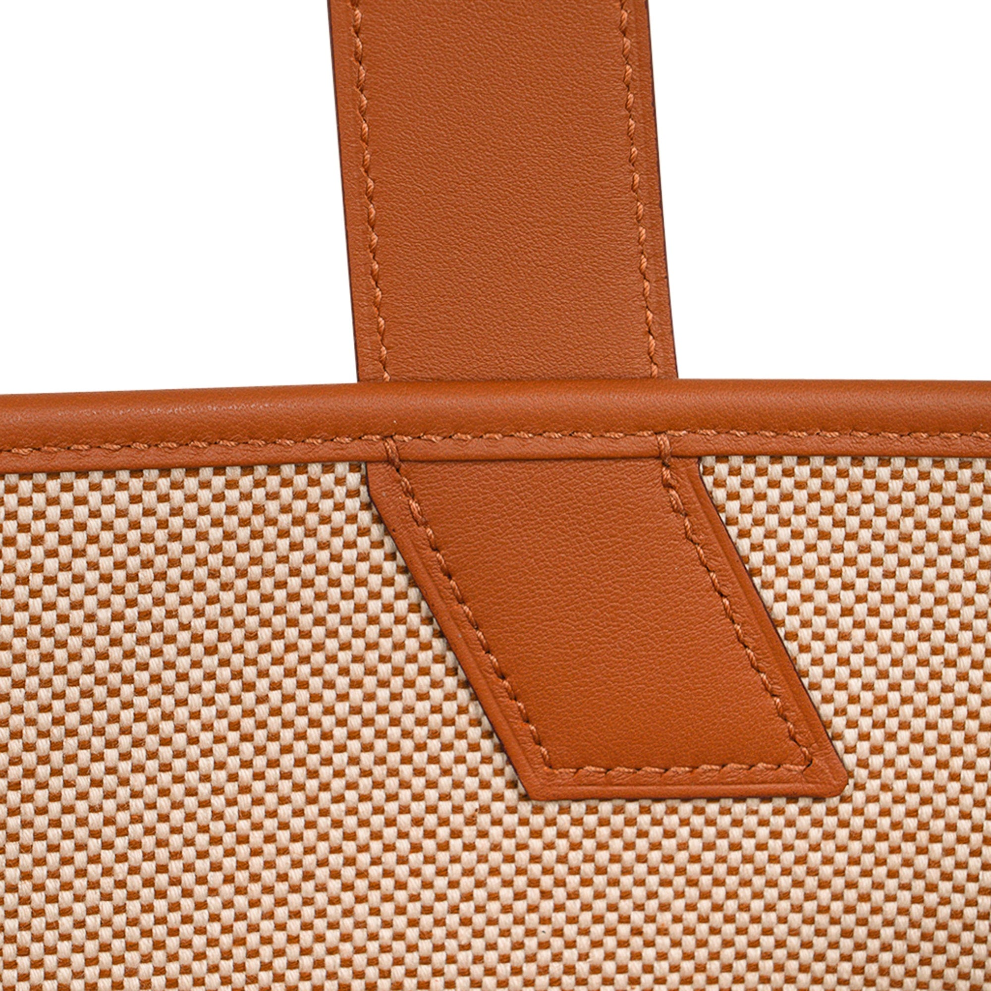 Cabas H En Biais Canvas / Swift Leather Trim 40 Tote Bag