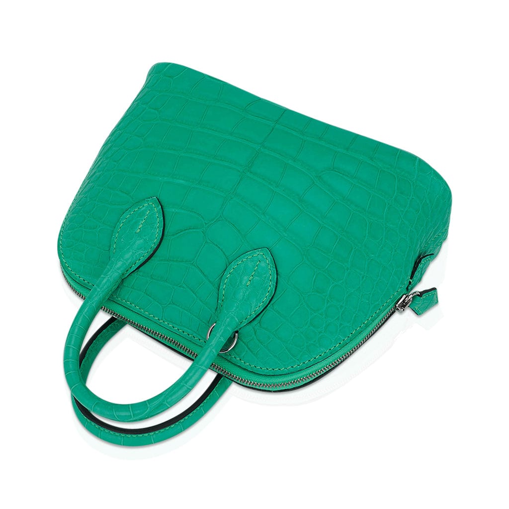 Mini Bolide 1923 Bag Vert Comics Matte Alligator with Palladium Hardware