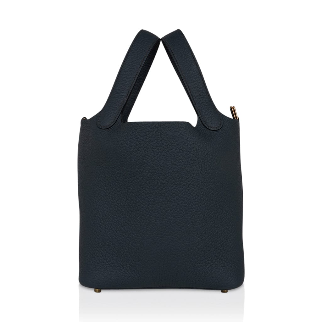 Picotin Lock 18 Bag Blue Orage Clemence Palladium Hardware
