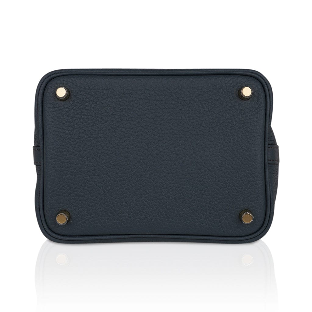 Picotin Lock 18 Bag Blue Orage Clemence Palladium Hardware