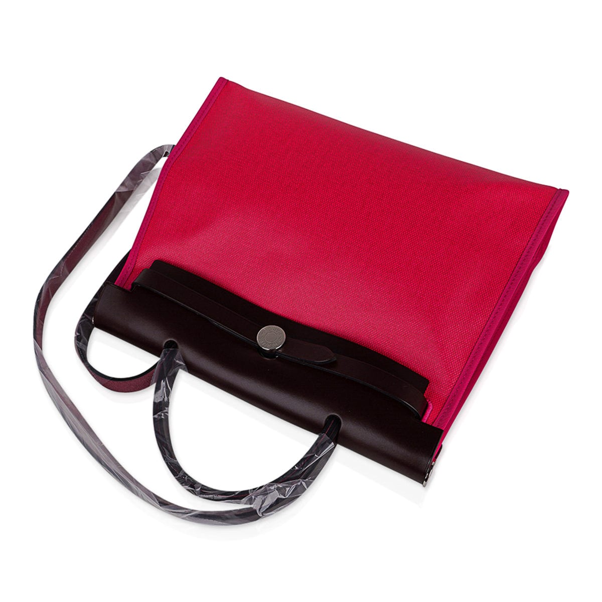 Herbag Zip 31 Bag Rose Shocking Berline Canvas Rouge Sellier Leather with Palladium Hardware