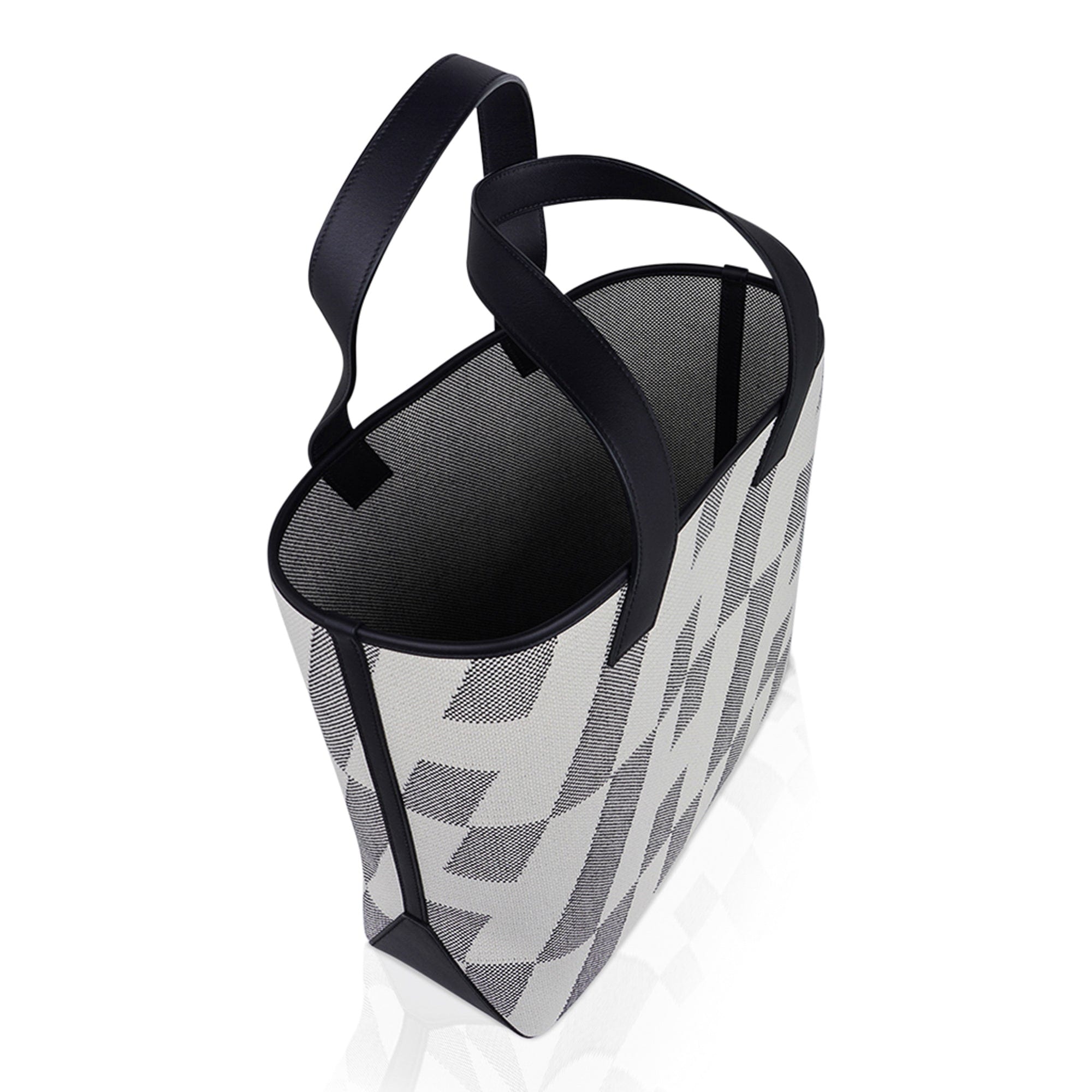 Cabas H En Biais Black / Ecru Canvas / Swift 40 Tote Bag