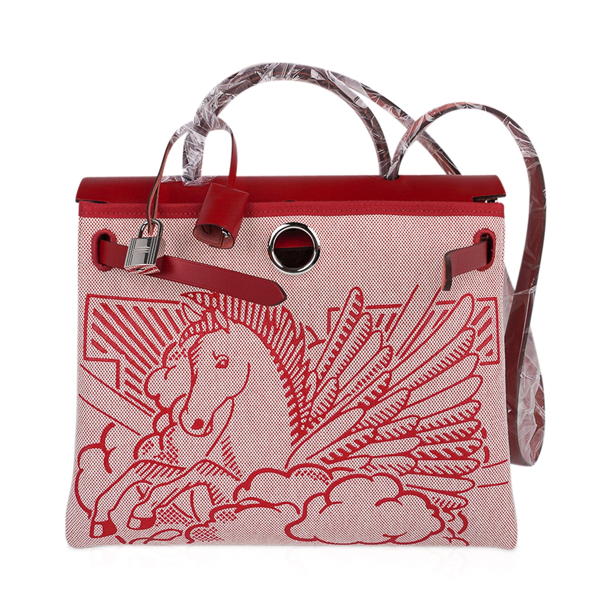Special Edition Herbag Zip 31 Bag Pegase Pop Rouge Vache Hunter Leather with Palladium Hardware